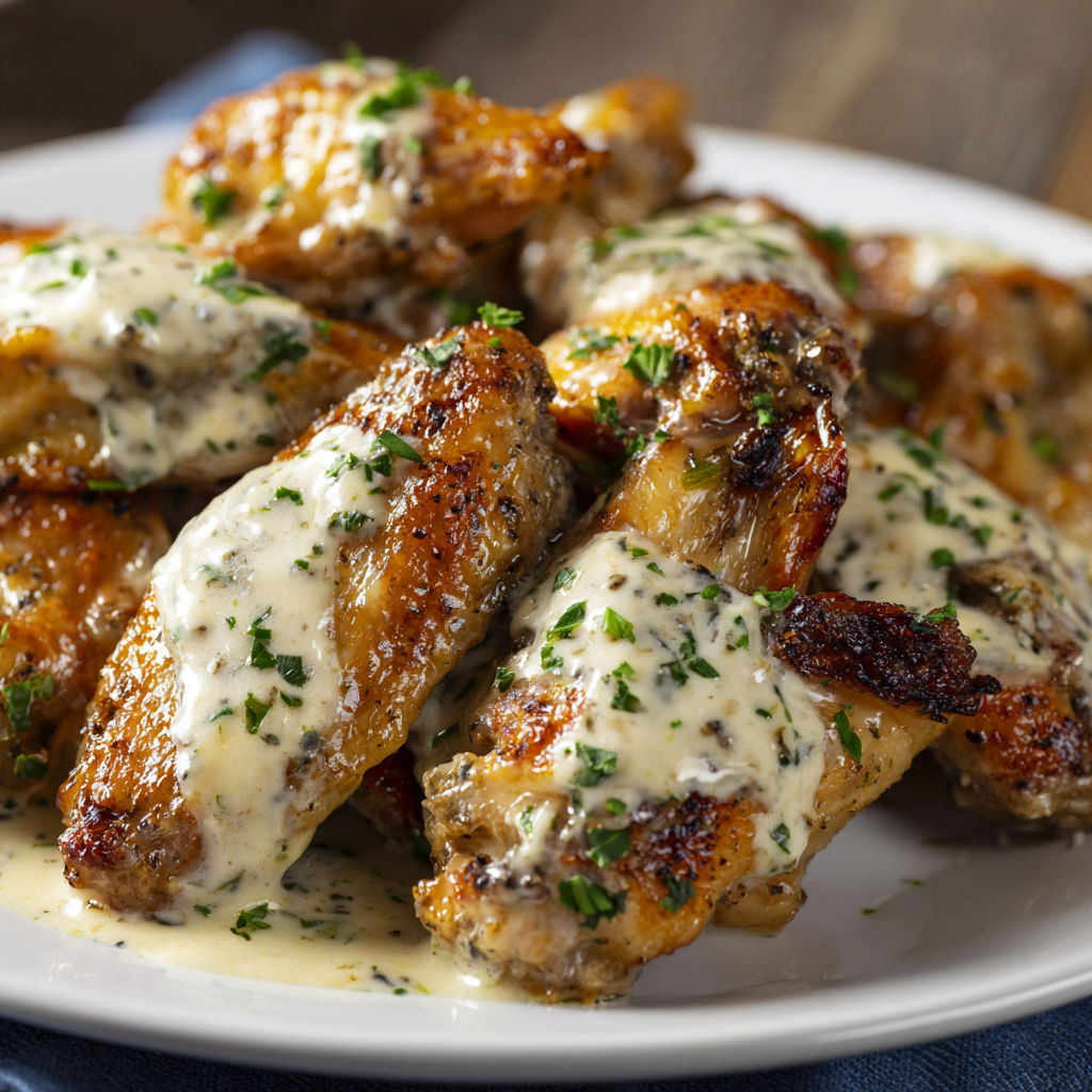 Alfredo Chicken Wings Creamy recipe