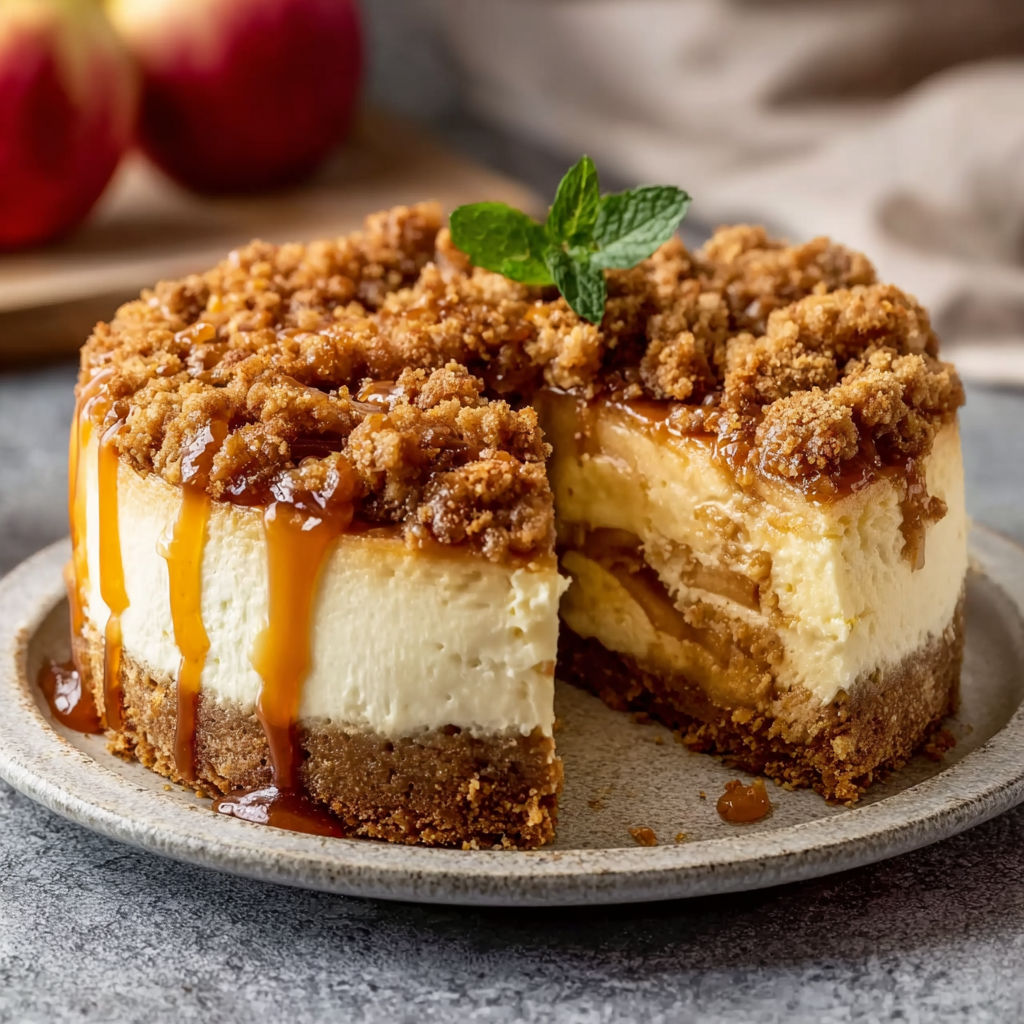 Delicious Apple Crumble Cheesecake recipe