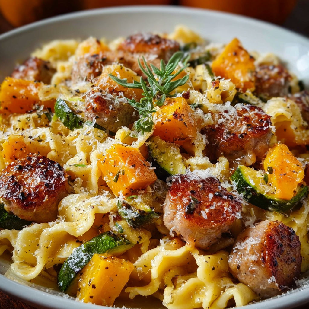Autumn Sausage Pasta Squash recipe