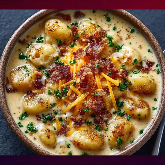 Bacon Cheddar Gnocchi Soup recipe