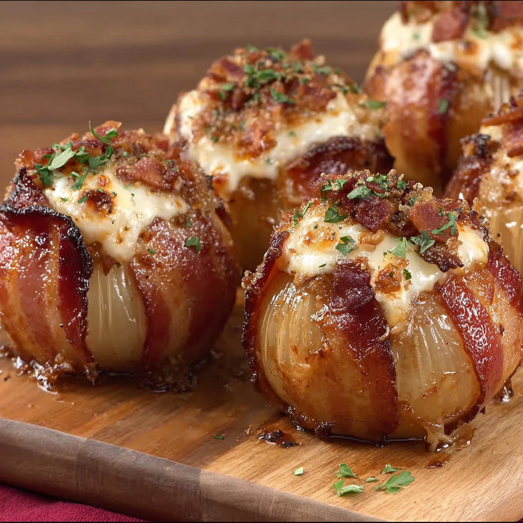 Bacon Cheddar Onion Bombs recipe