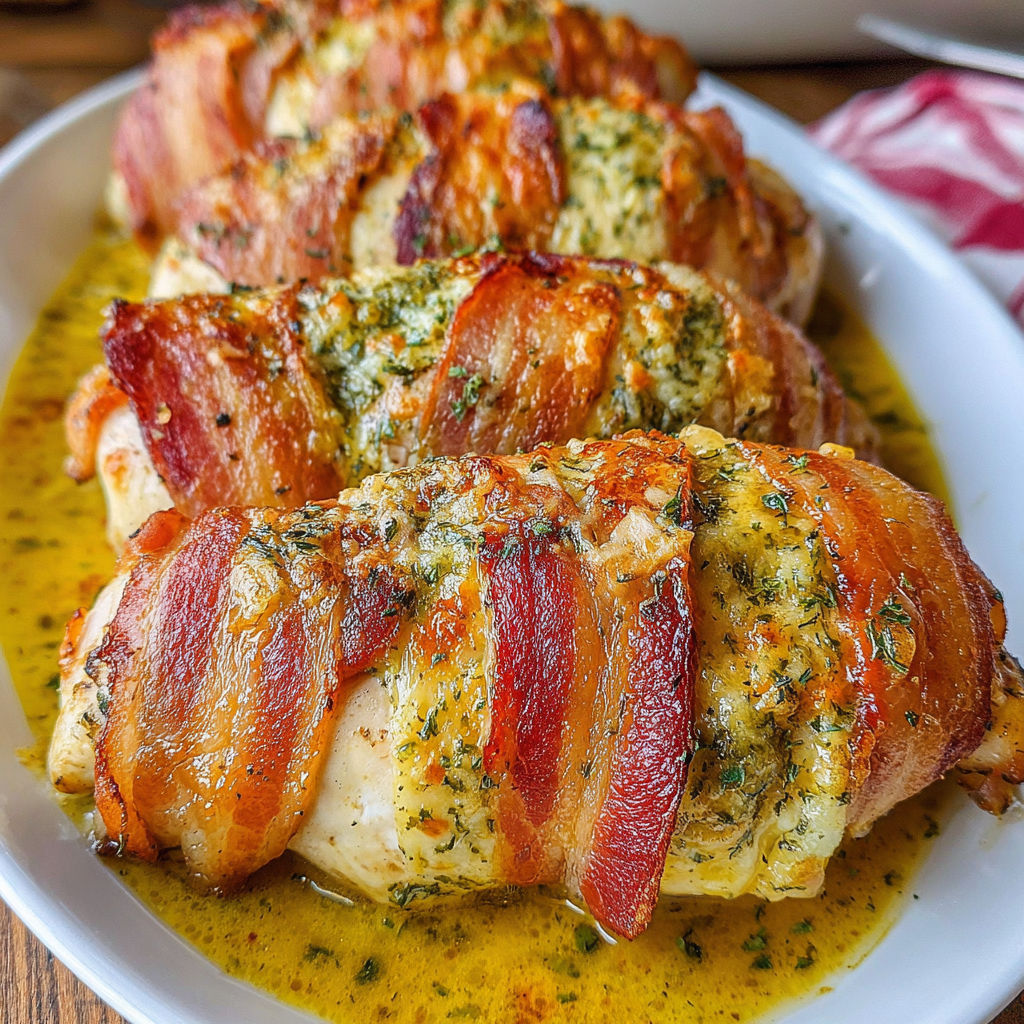 Bacon Wrapped Garlic Parmesan Chicken recipe