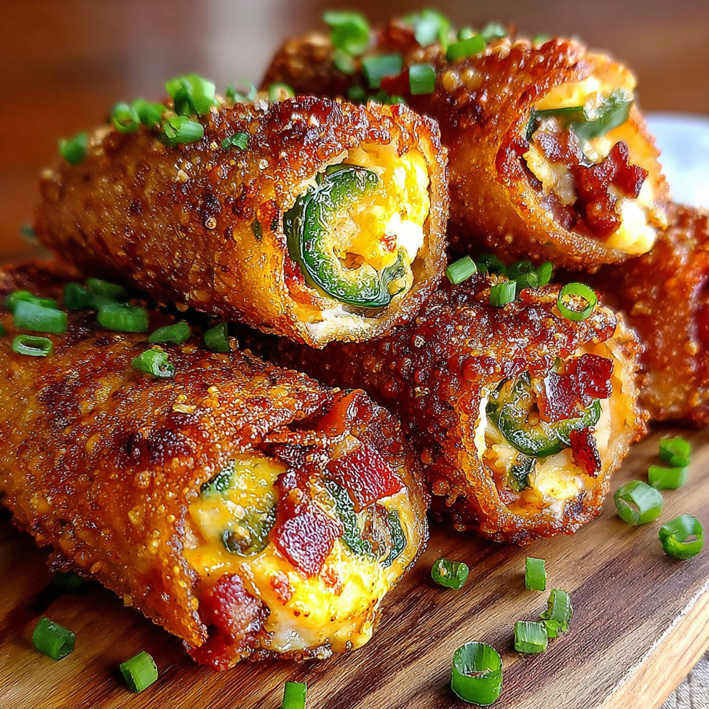 Bacon Jalapeño Popper Eggrolls recipe