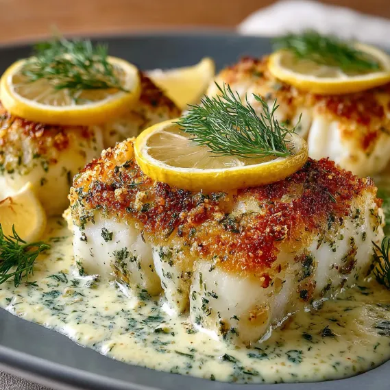Baked Cod Lemon Dill Sauce recipe