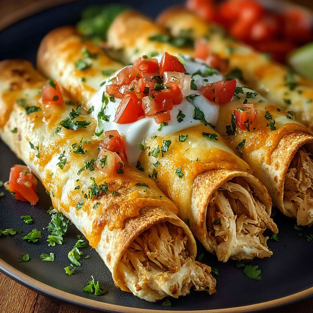Baked Cream Cheese Chicken Taquitos recipe