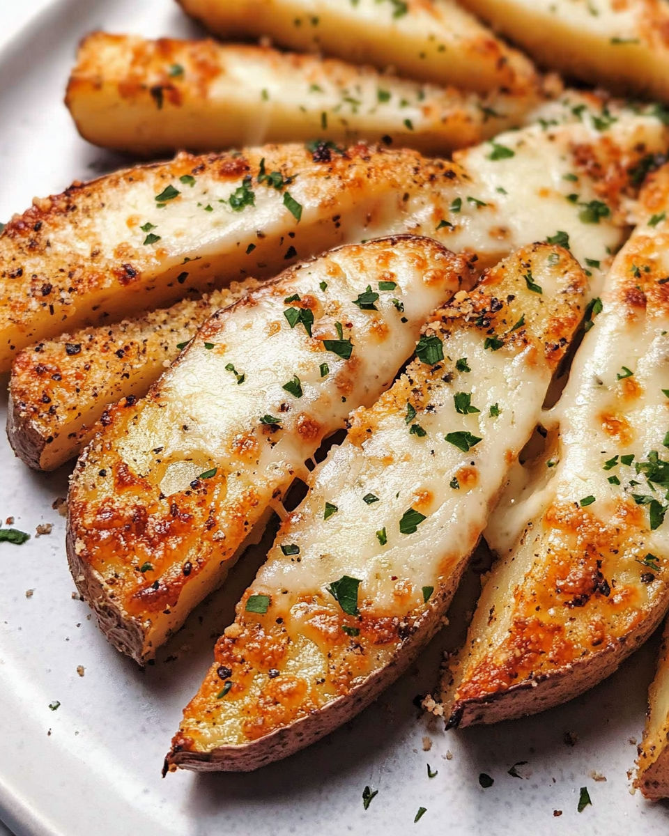 Baked Garlic Parmesan Potato Wedges recipe