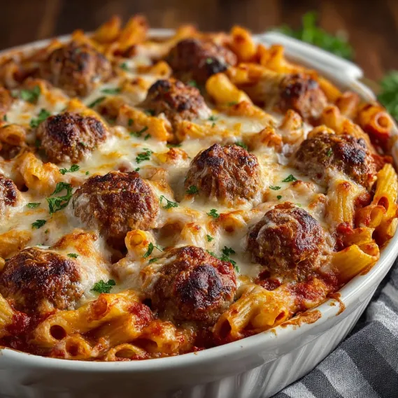 Baked Ziti with Meatballs recipe