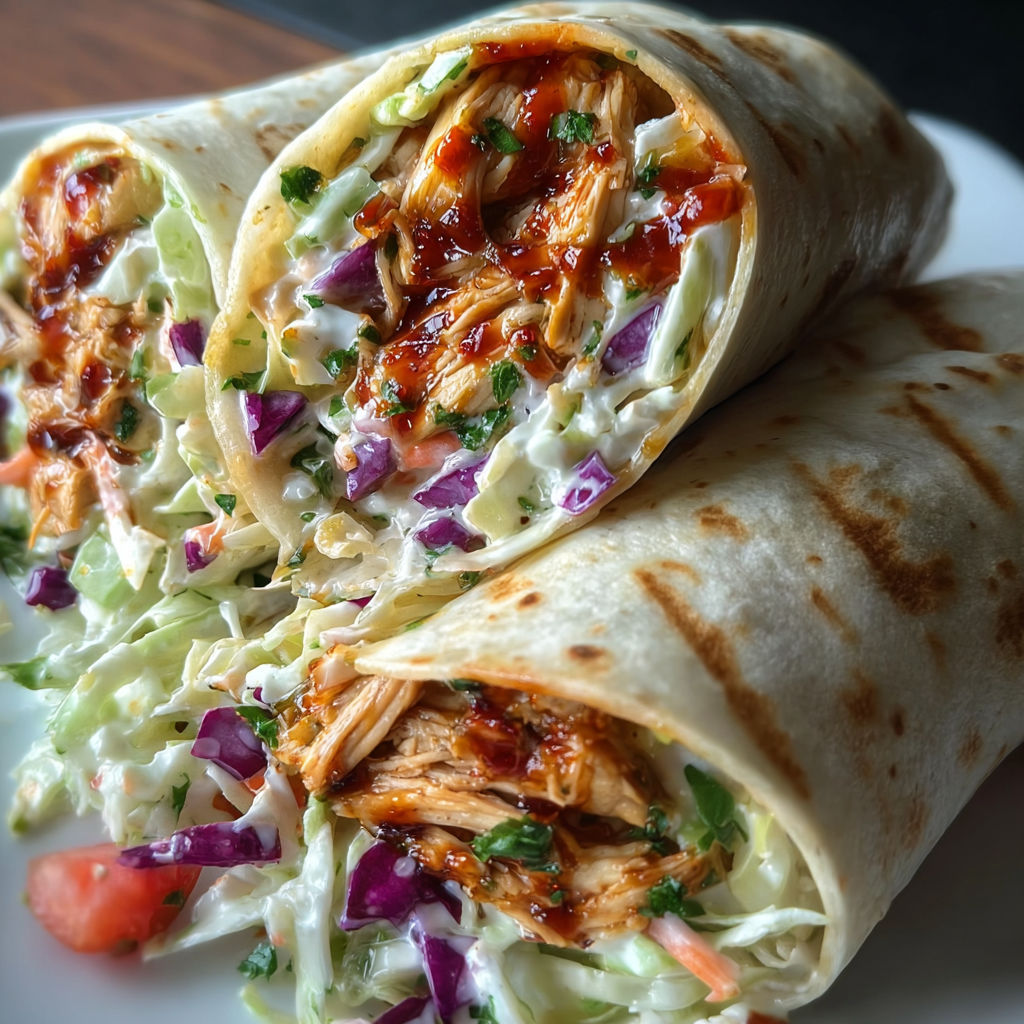 BBQ Chicken Coleslaw Wraps recipe
