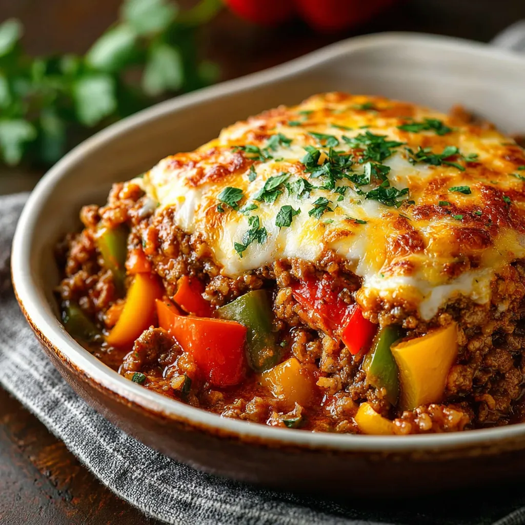 Beef and Pepper Bake recipe