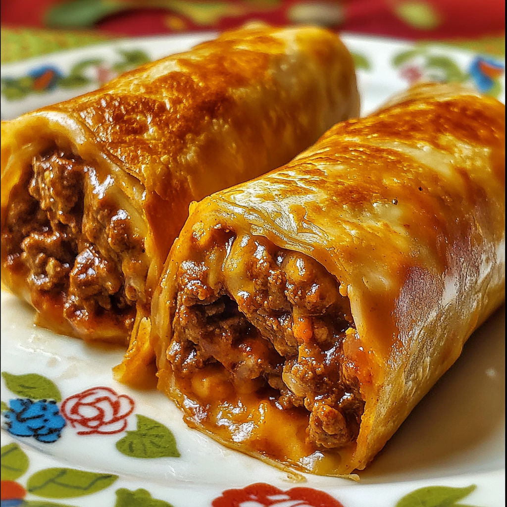 Beef and Cheese Chimichangas recipe