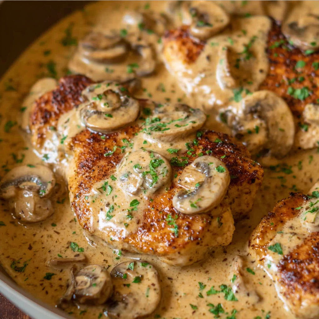 Creamy Chicken Garlic Mushroom Sauce recipe