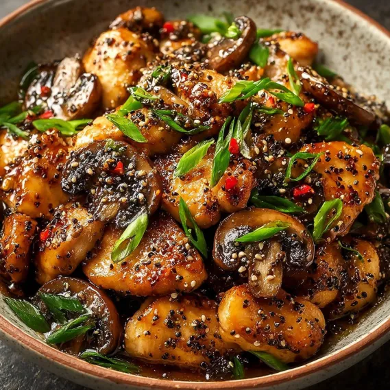 Black Pepper Chicken Mushrooms recipe