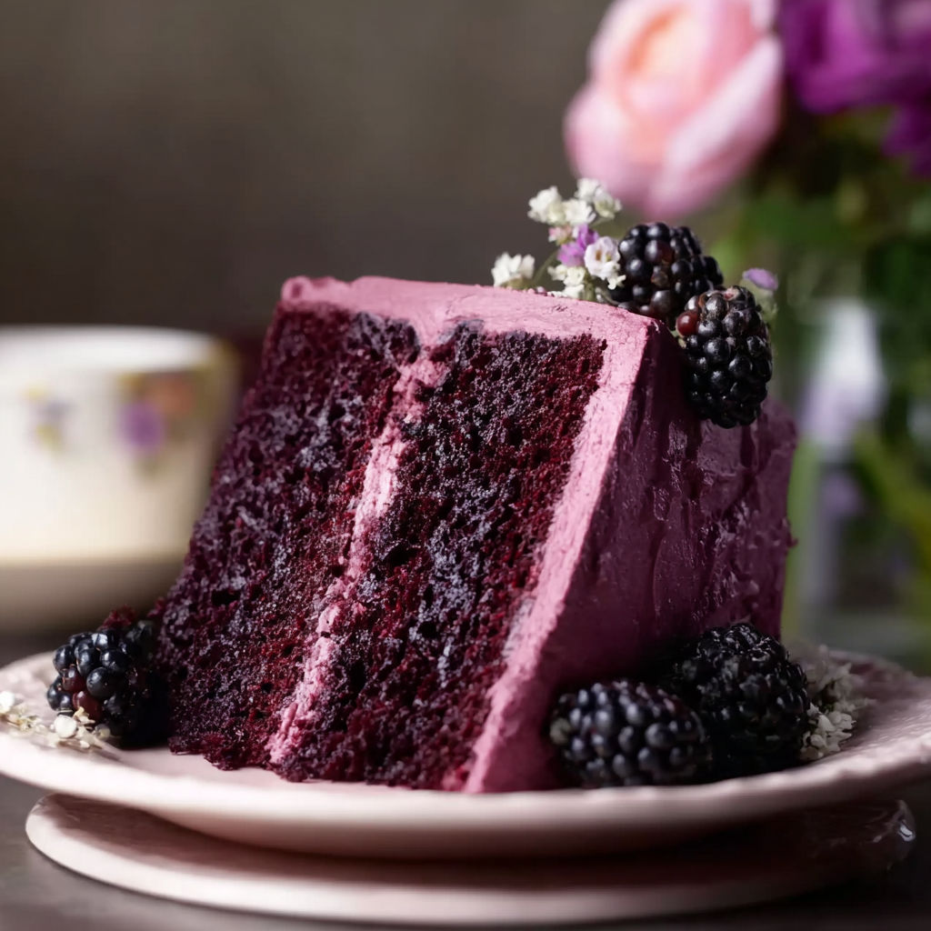 Velvet Blackberry Cake recipe