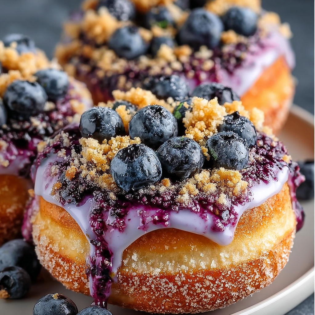 Blueberry Streusel Baked Donuts recipe