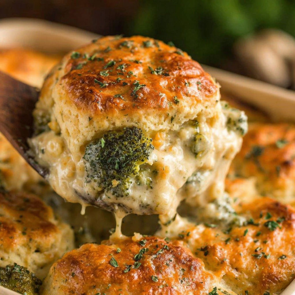 Broccoli Cheddar Biscuit Casserole recipe
