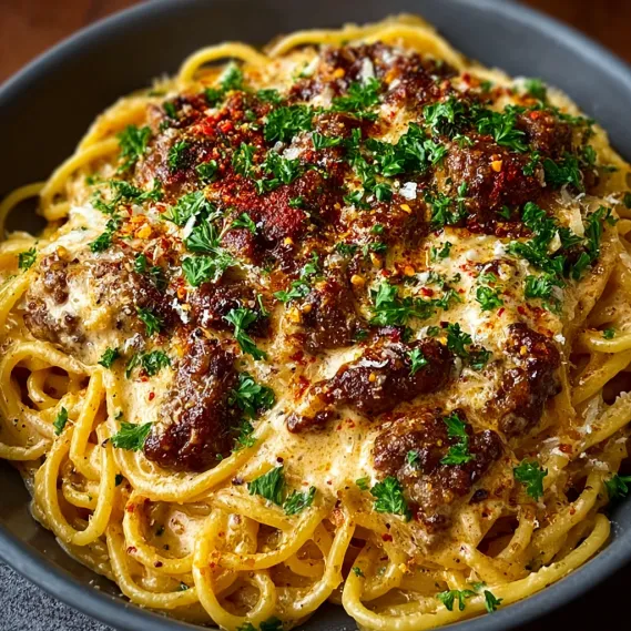 Cajun Beef Spaghetti Parmesan recipe