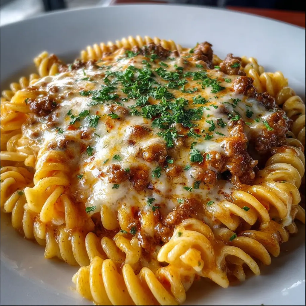Cajun Cheesy Beef Rotini recipe