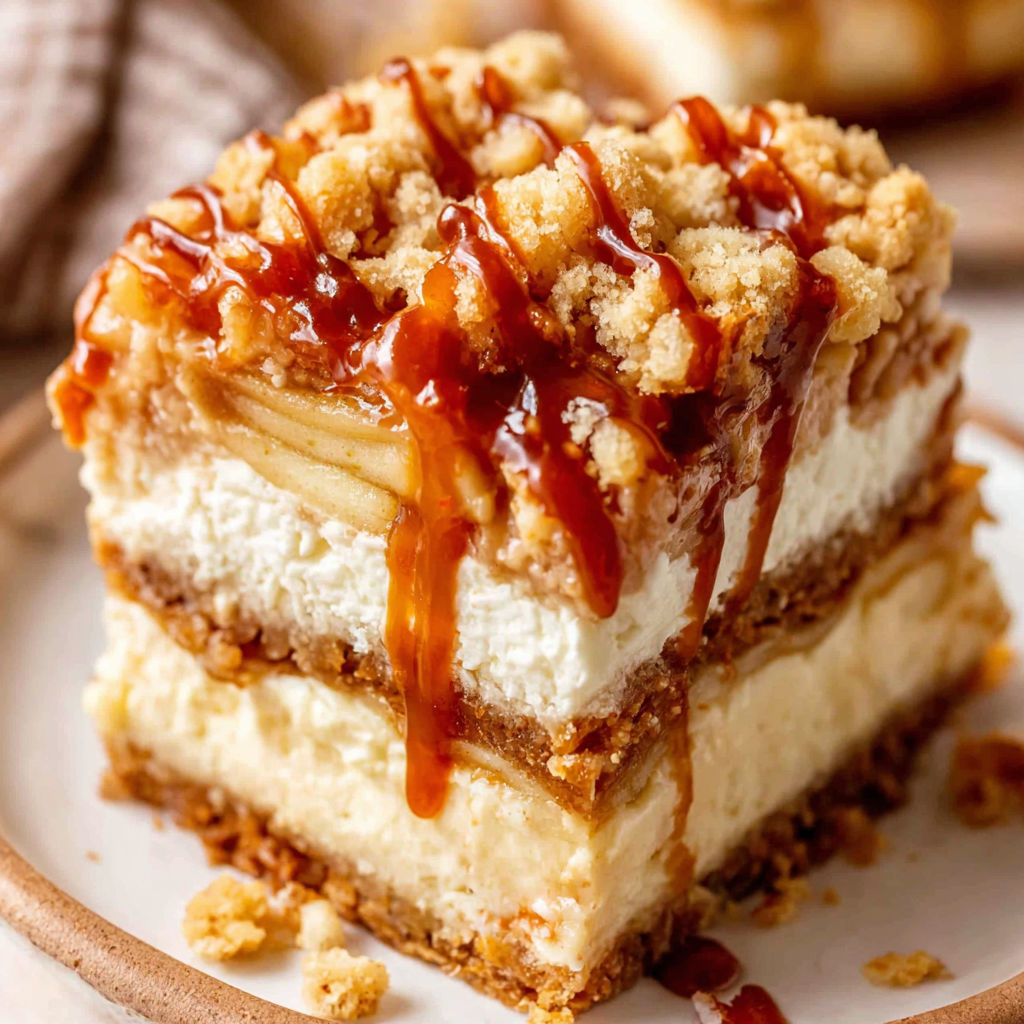 Caramel Apple Cheesecake Bars recipe