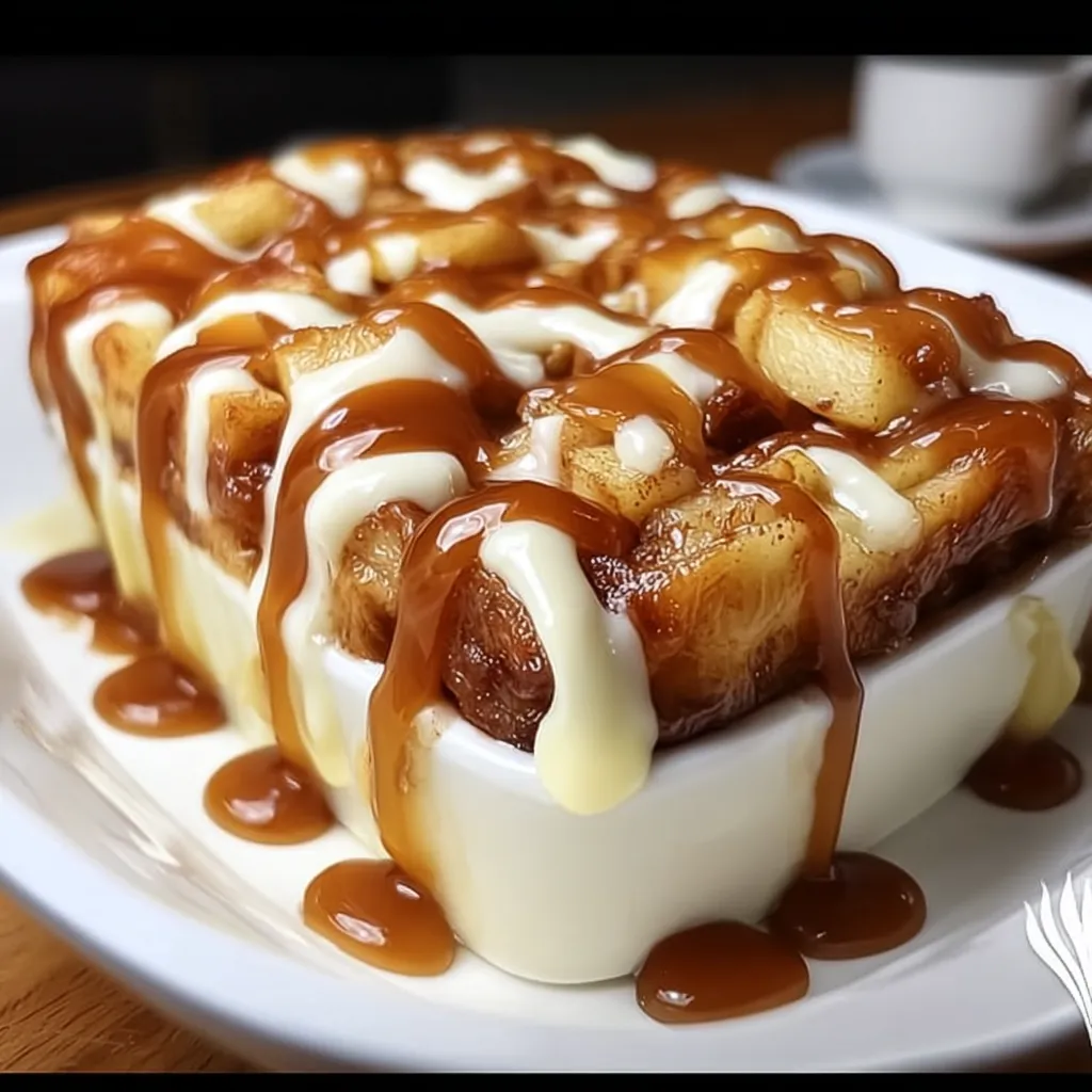 Caramel Apple Cinnamon Roll Lasagna recipe