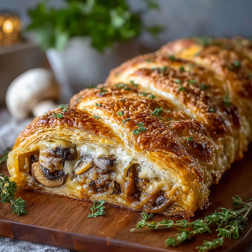 Onion Mushroom Cheese Braid recipe