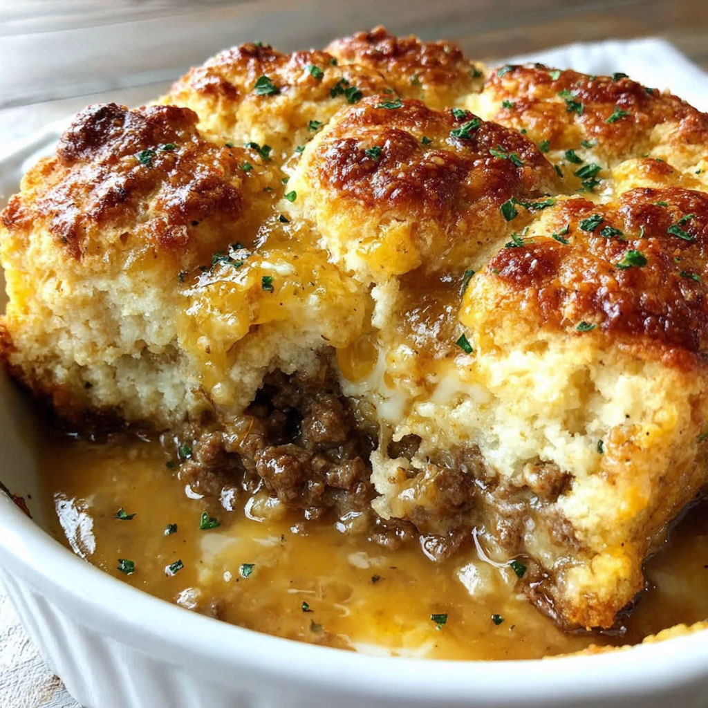 Cheddar Bay Ground Beef Cobbler recipe