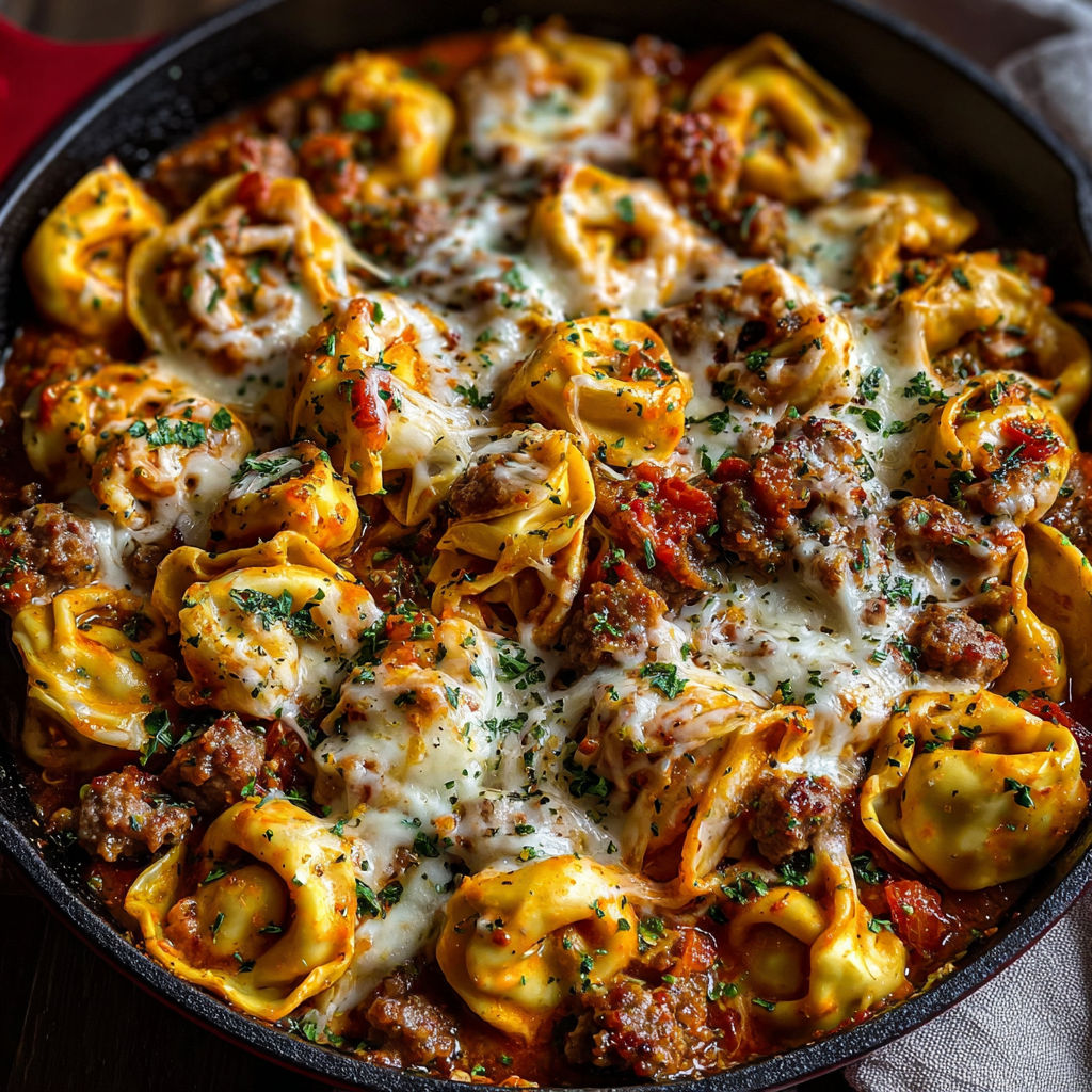 Cheese Tortellini Sausage Skillet recipe