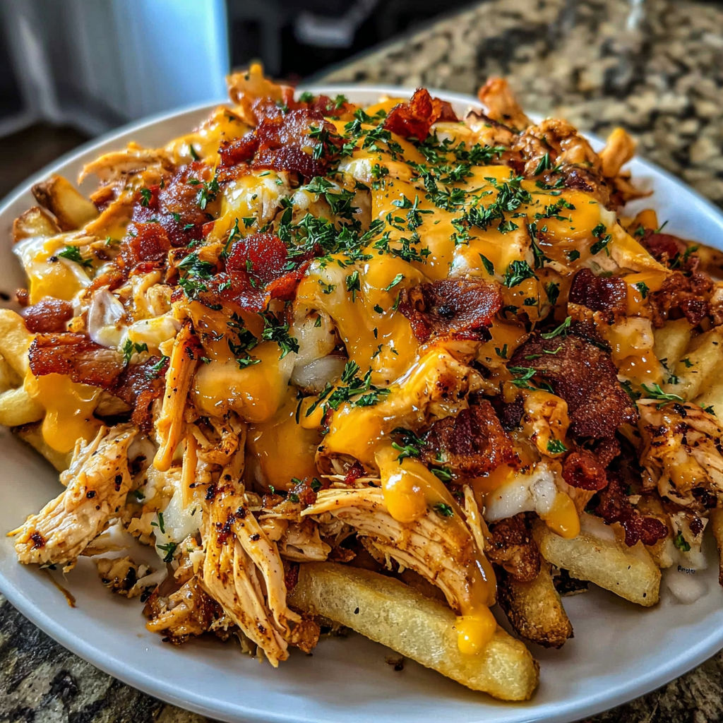Monster Cheesy BBQ Chicken Fries recipe