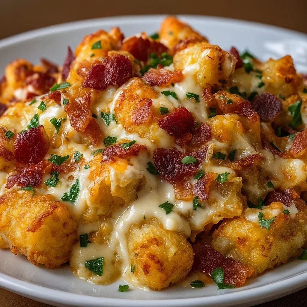 Cheesy Chicken Bacon Tater Tots recipe