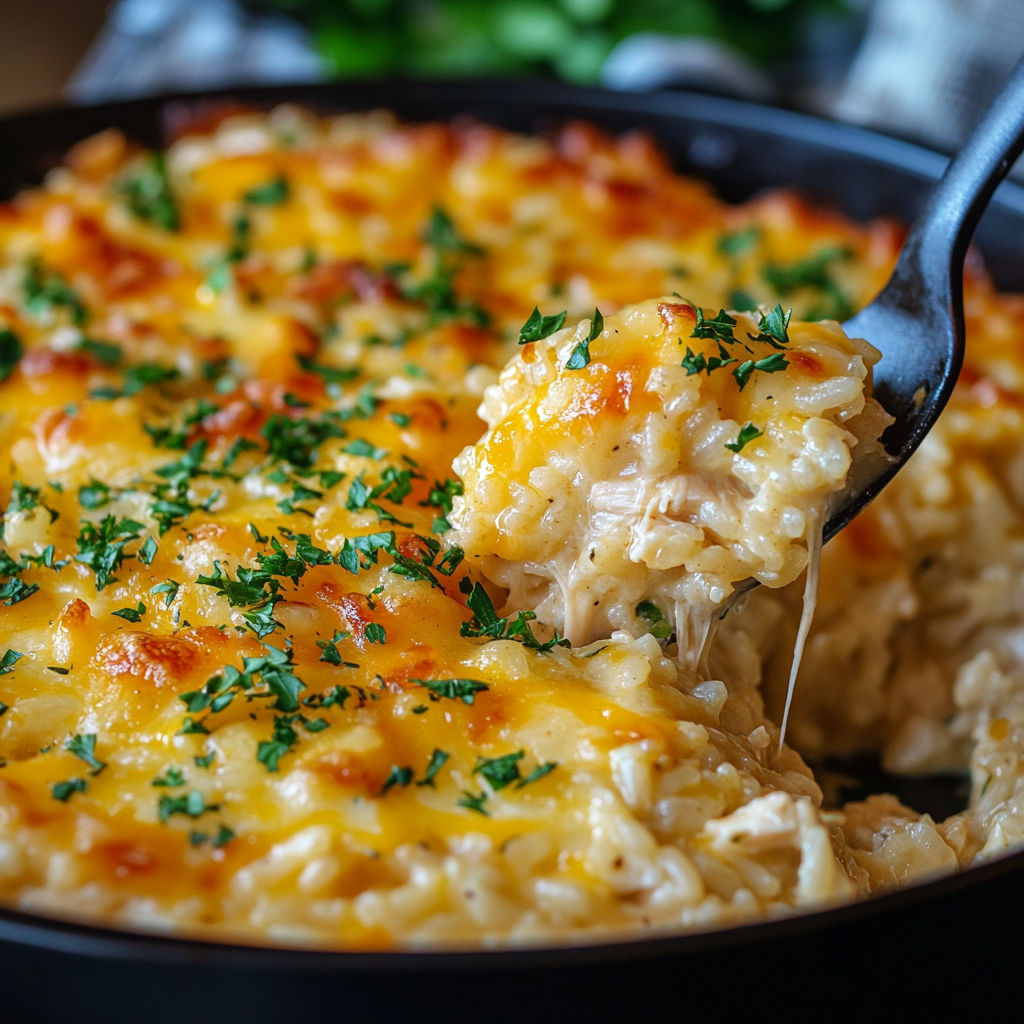 Cheesy Chicken and Rice Casserole recipe