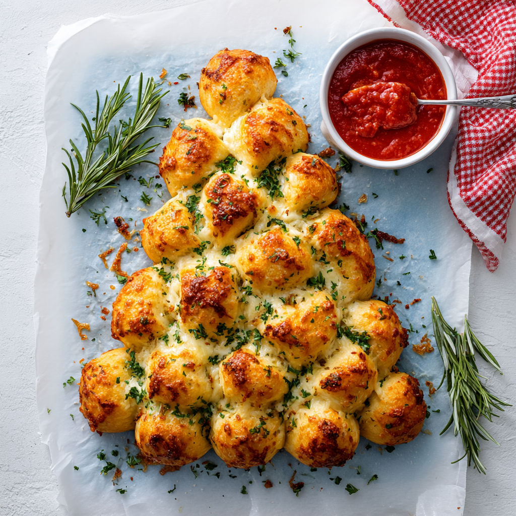 Cheesy Christmas Tree Bread recipe