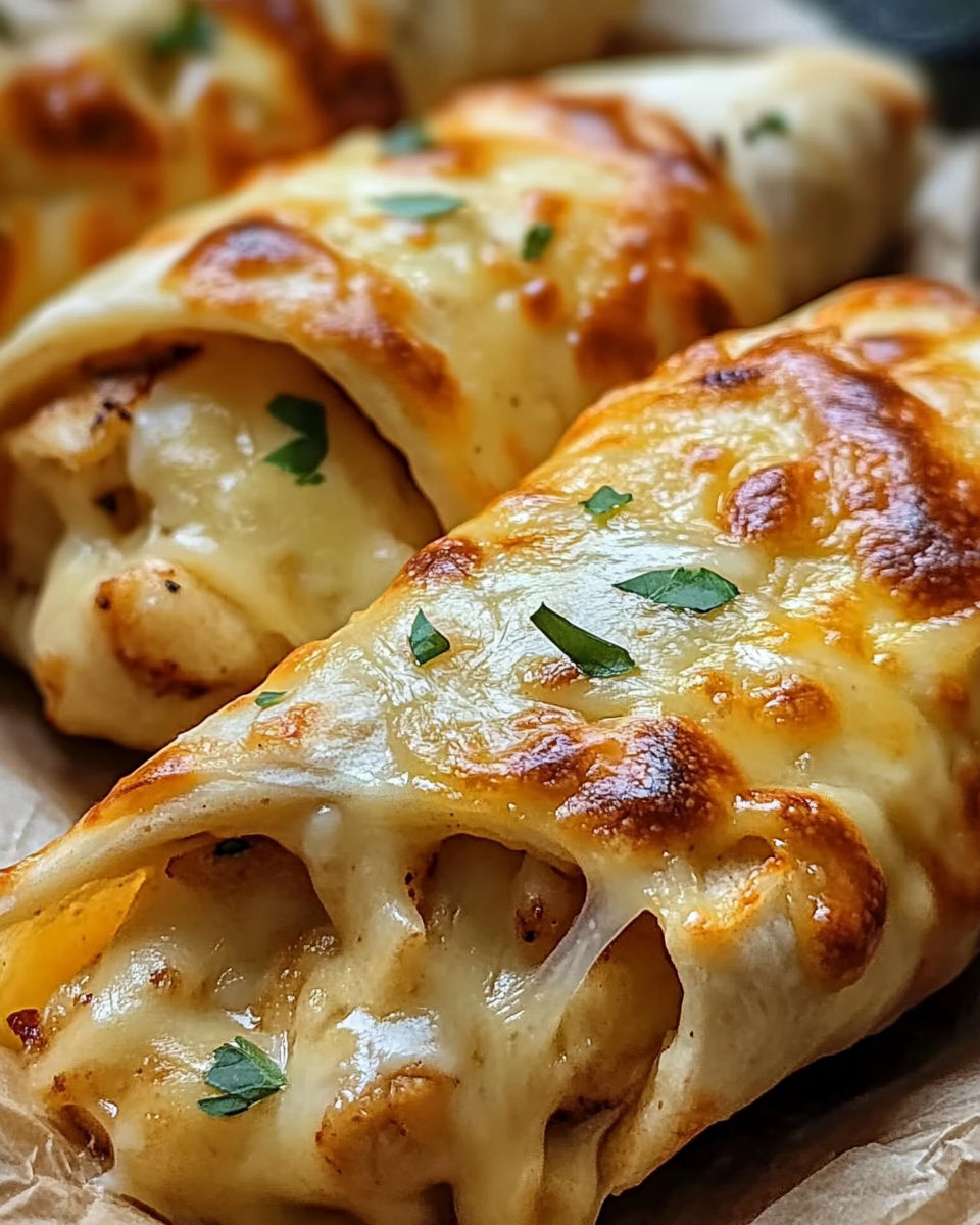 Cheesy Garlic Chicken Wraps recipe