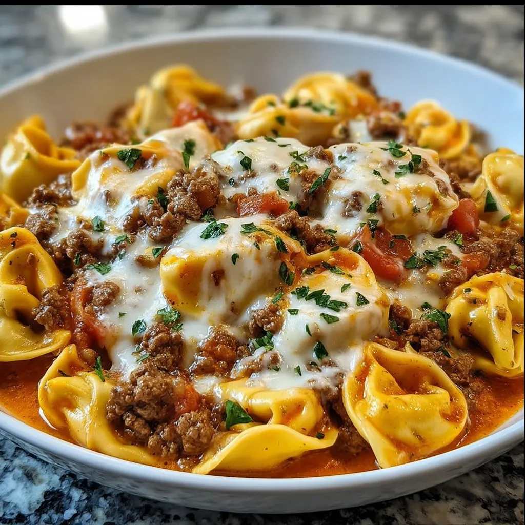 One-Pot Cheesy Enchilada Tortellini recipe