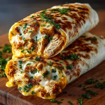 Cheesy Garlic Chicken Wraps recipe
