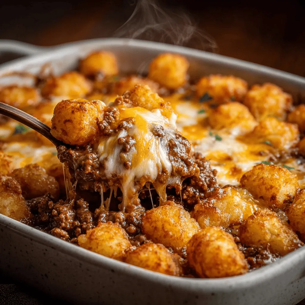 Cheesy Ground Beef Tater Tot recipe