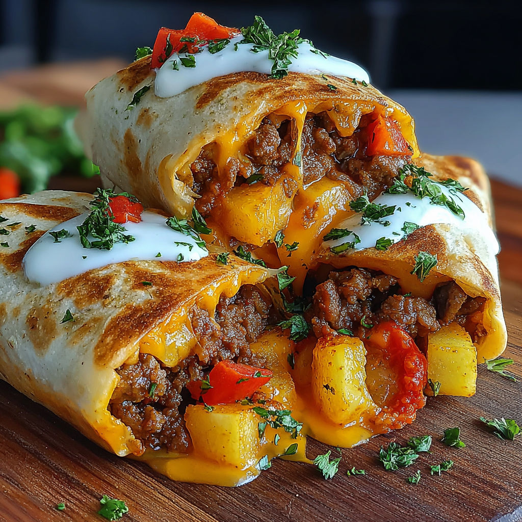 Cheesy Potato Burritos recipe