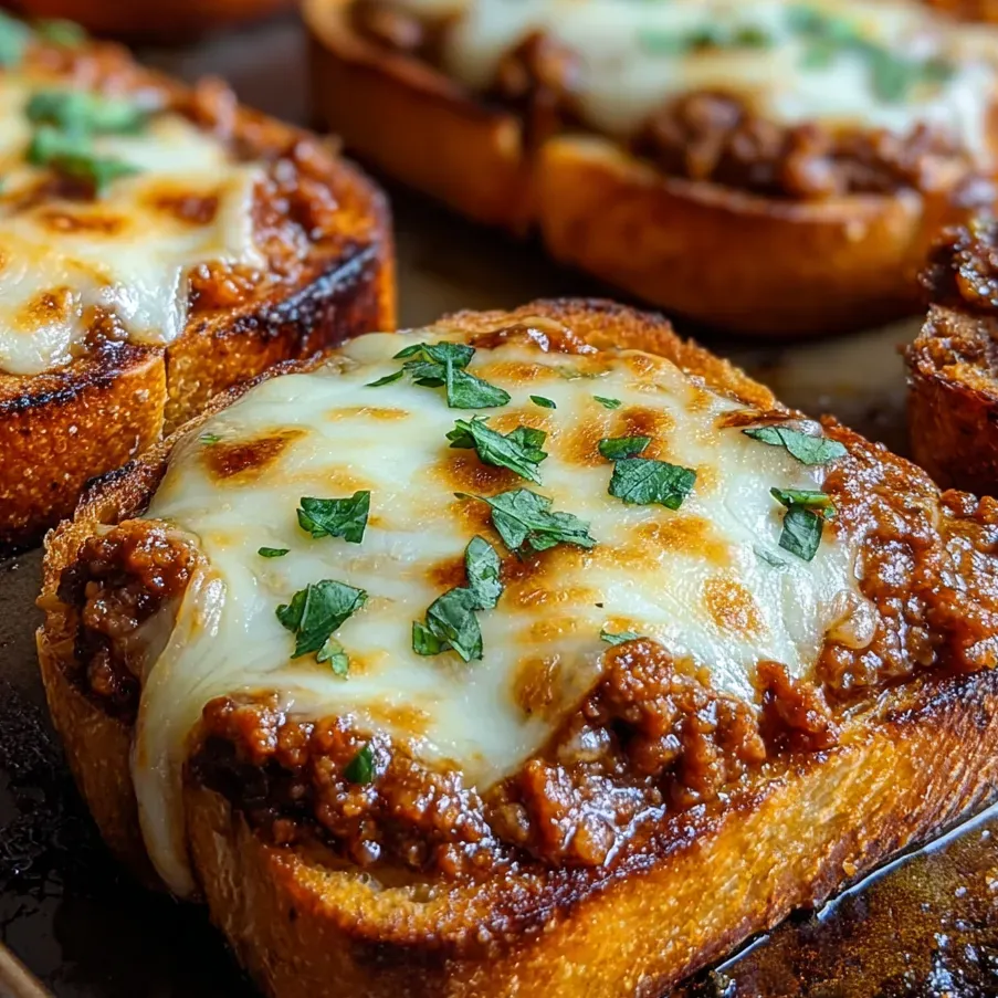 Cheesy Sloppy Joe Toast recipe