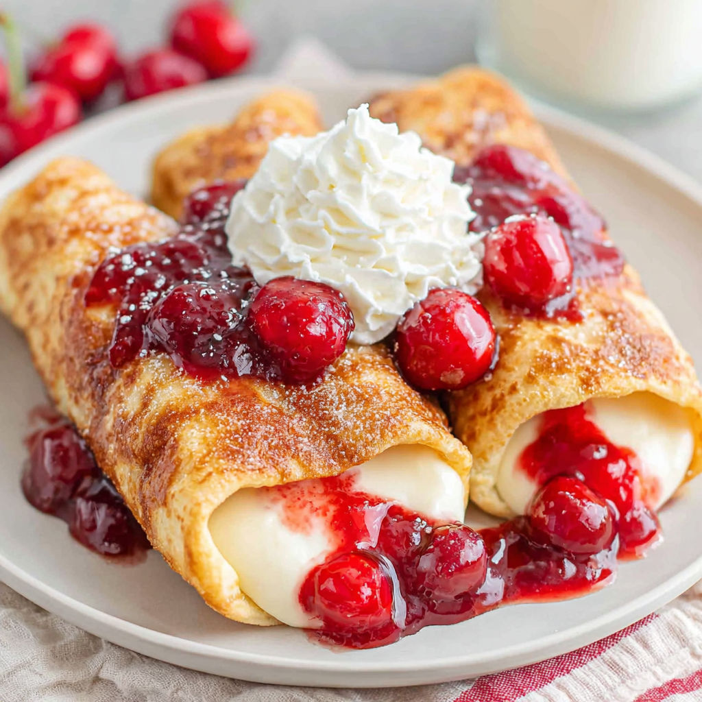 Cherries Cheesecake Chimichangas recipe