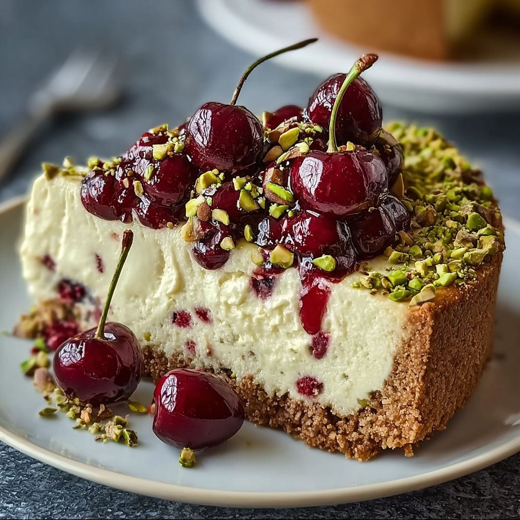 Cherry Pistachio Cheesecake Dessert recipe
