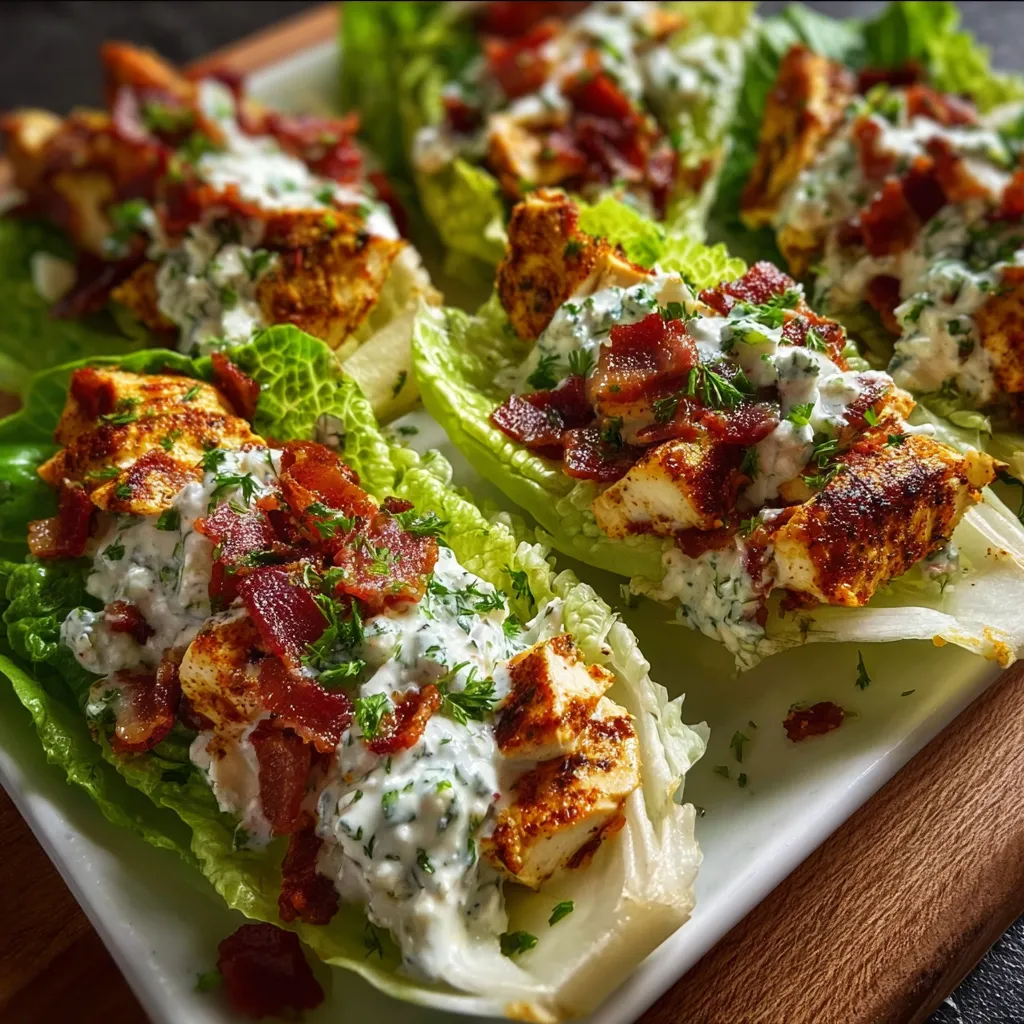 Chicken Bacon Ranch Lettuce Boats recipe