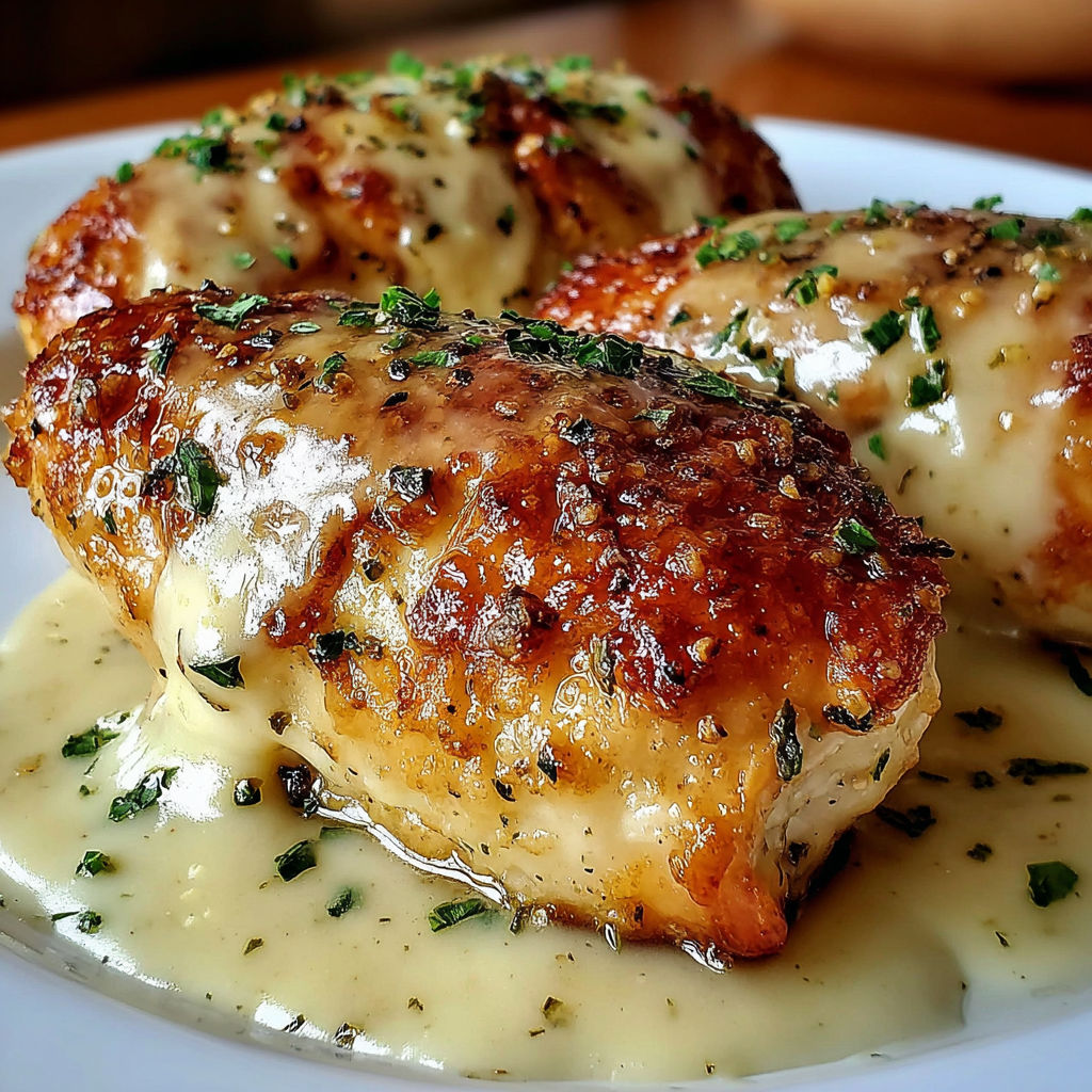 Chicken Pillows Garlic Parmesan Sauce recipe