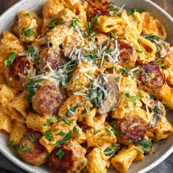 Chicken Sausage Creamy Pasta recipe