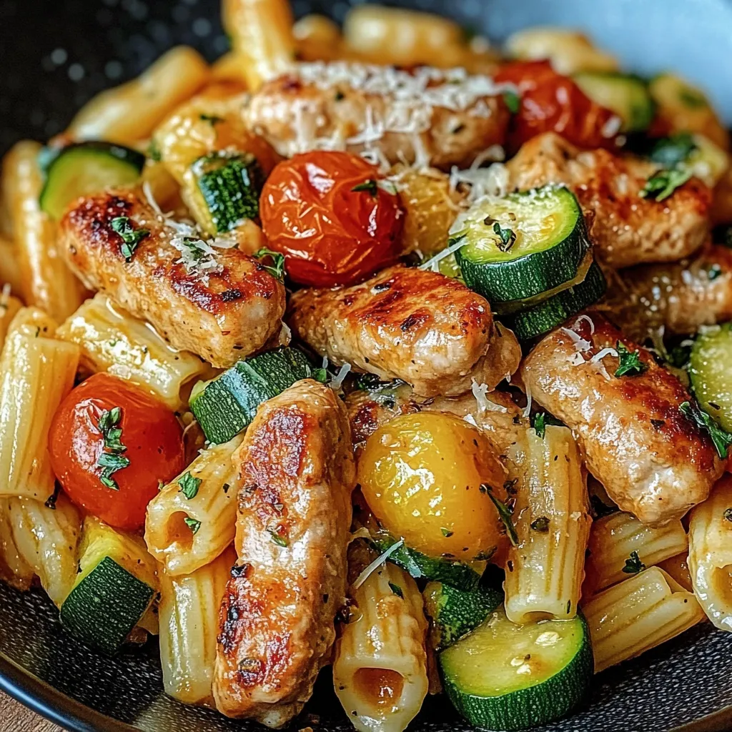 Chicken Sausages Zucchini Pasta recipe