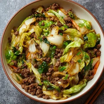 Chinese Ground Beef Cabbage Stir-Fry recipe