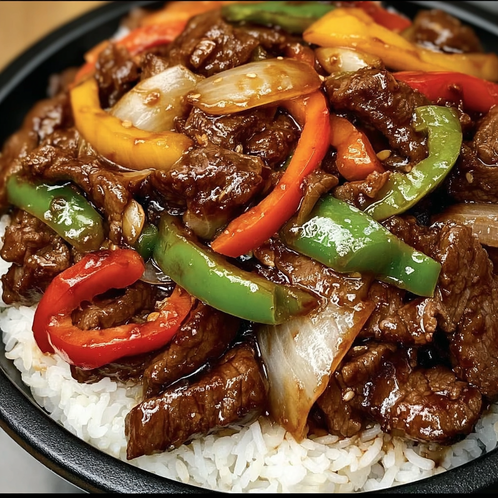 Chinese Pepper Steak Onions Peppers recipe