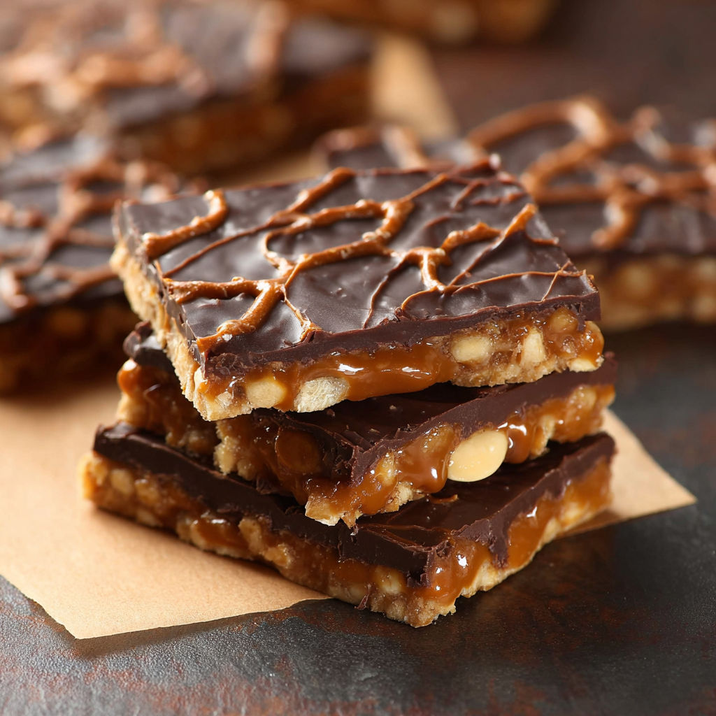 Chocolate Caramel Pretzel Bars recipe