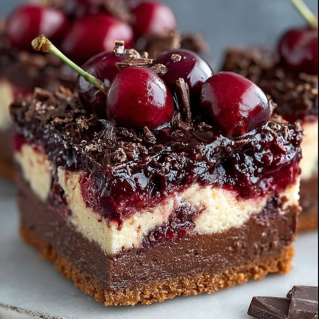 Chocolate Cherry Cheesecake Bars recipe