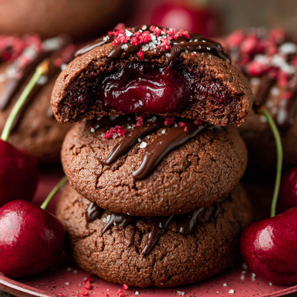 Chocolate Cherry Cookies Treats recipe