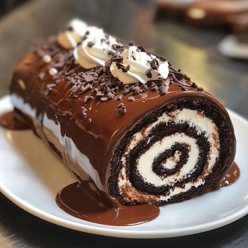 Chocolate Cream Swiss Roll recipe