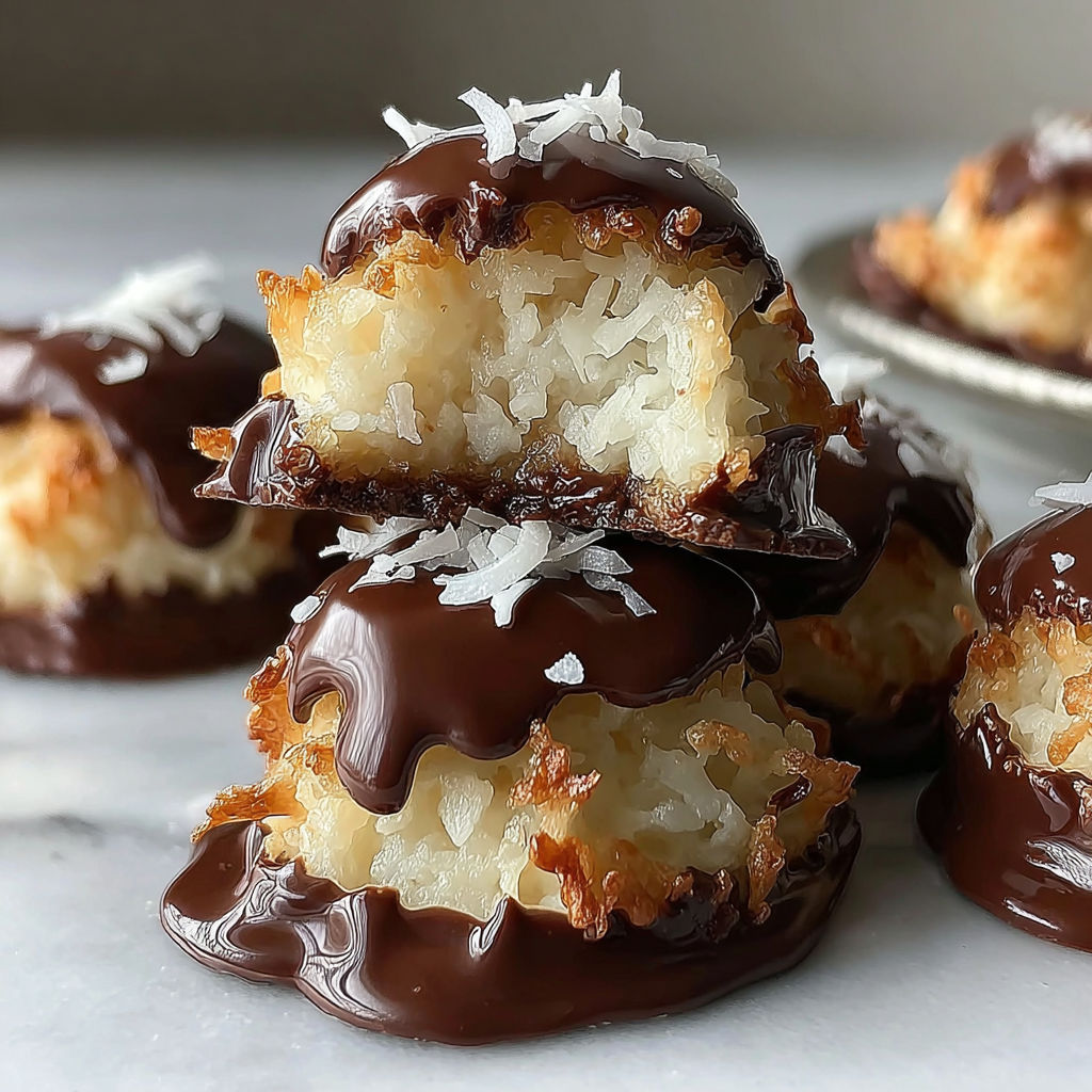 Chocolate Kissed Coconut Macaroons recipe
