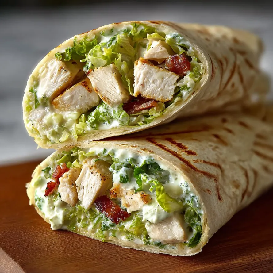 Chopped Chicken Caesar Salad Wrap recipe